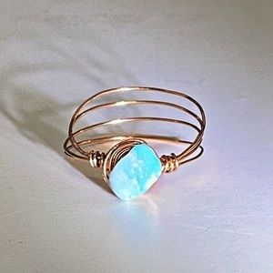 3/$40 Handcrafted Sleeping Beauty Turquoise Copper Wire Wrapped Ring 6.5